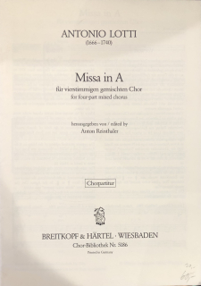 ANTONIO LOTTI: Missa in A